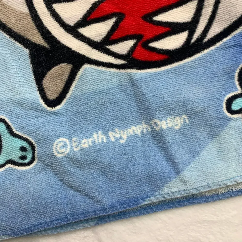 Earth Nymph Design Lot of 2 Kid Hooded Towels Shark Bite Me Hawaii Kauai